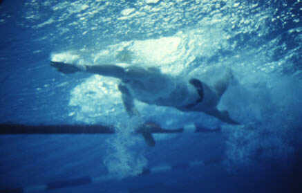 Freestyle swimmer underwater